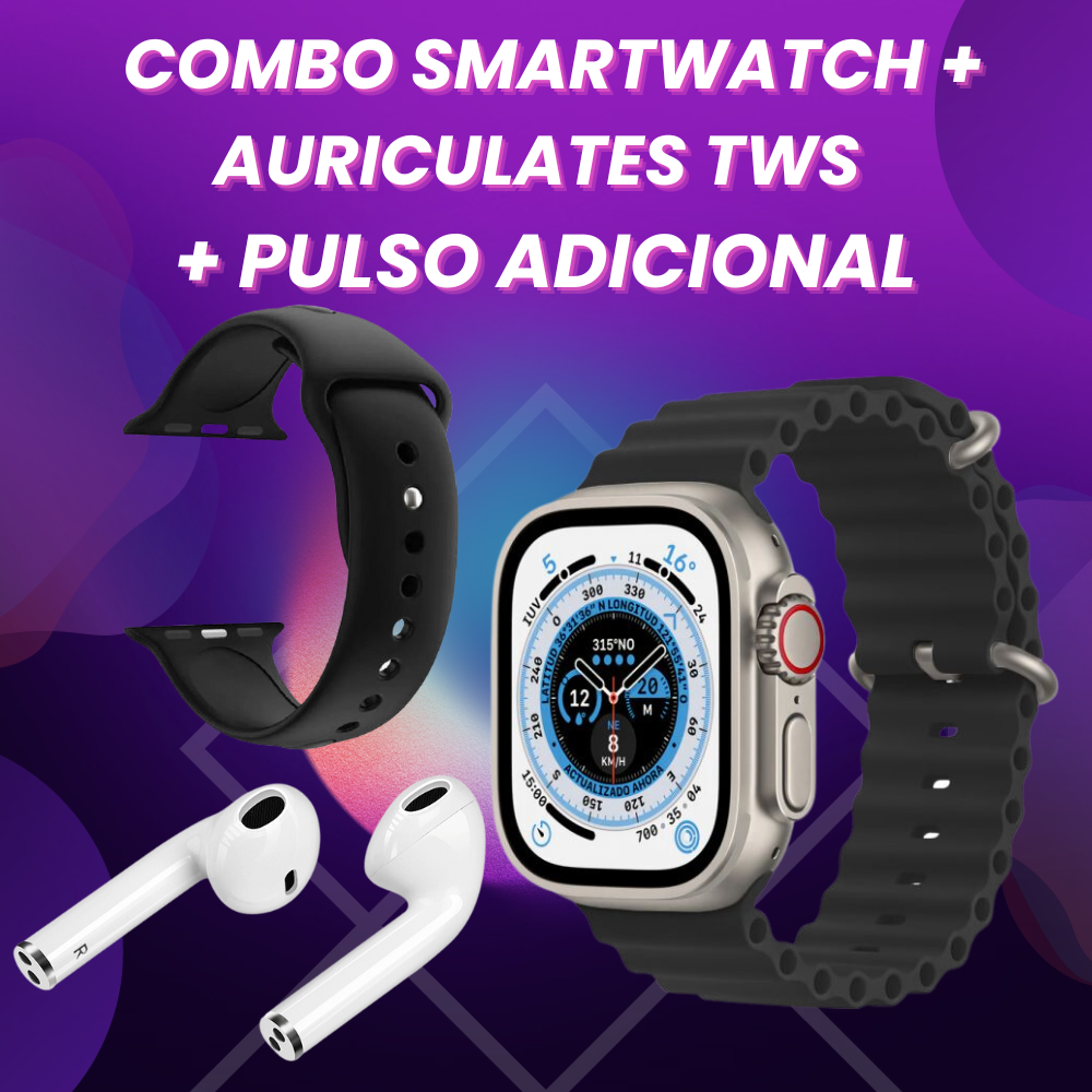 Combo Reloj Ultra 8 + Auriculares Tws